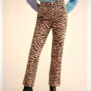 WRANGLER X FREE PEOPLE Wild West Zebra Print Jeans Size 26